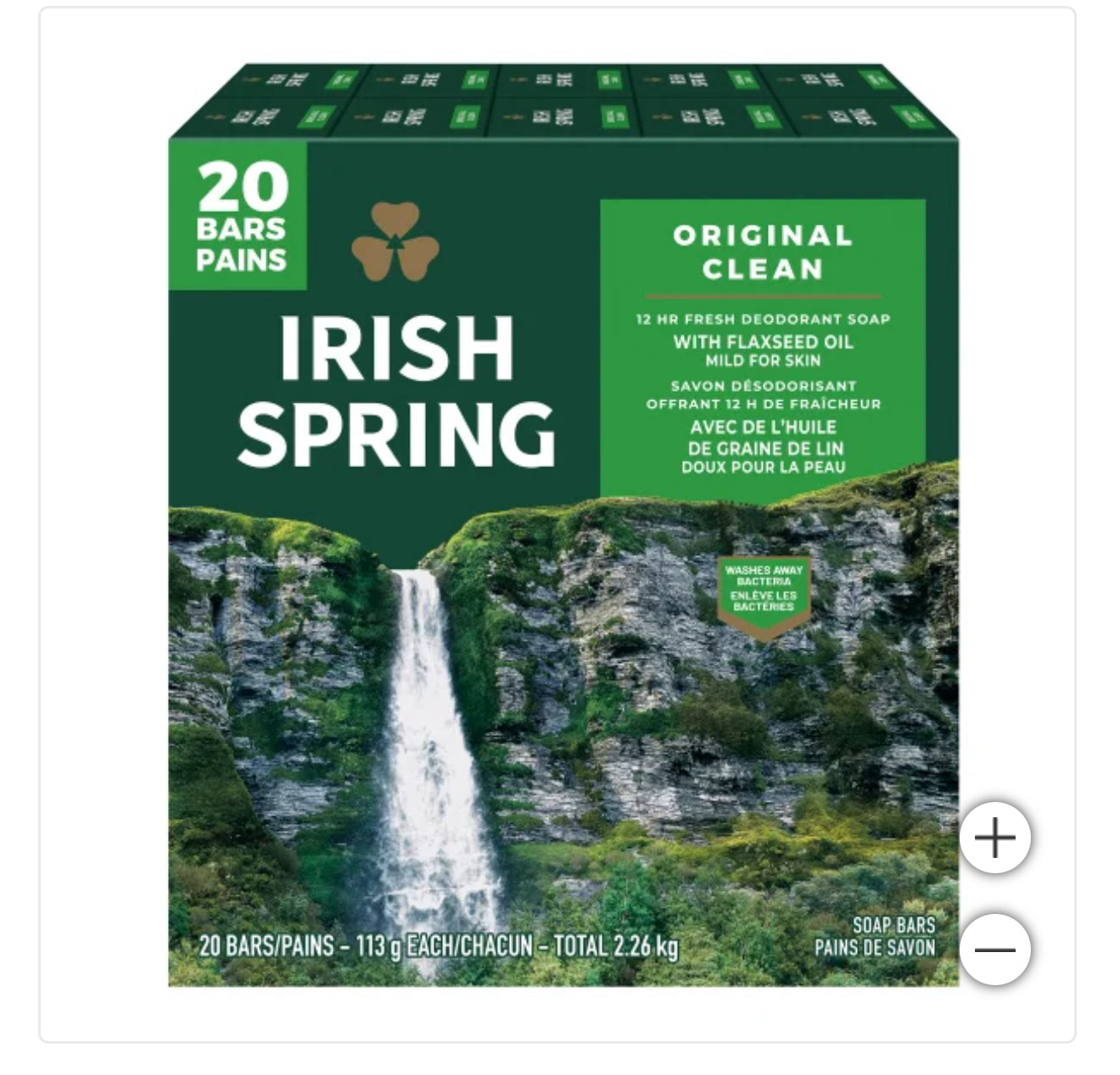 **BEST DEAL** Irish Spring Deodorant Soap, 113 g, 20-pack