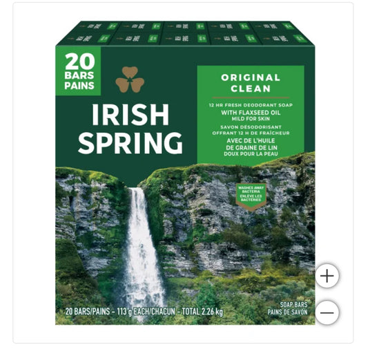 **BEST DEAL** Irish Spring Deodorant Soap, 113 g, 20-pack